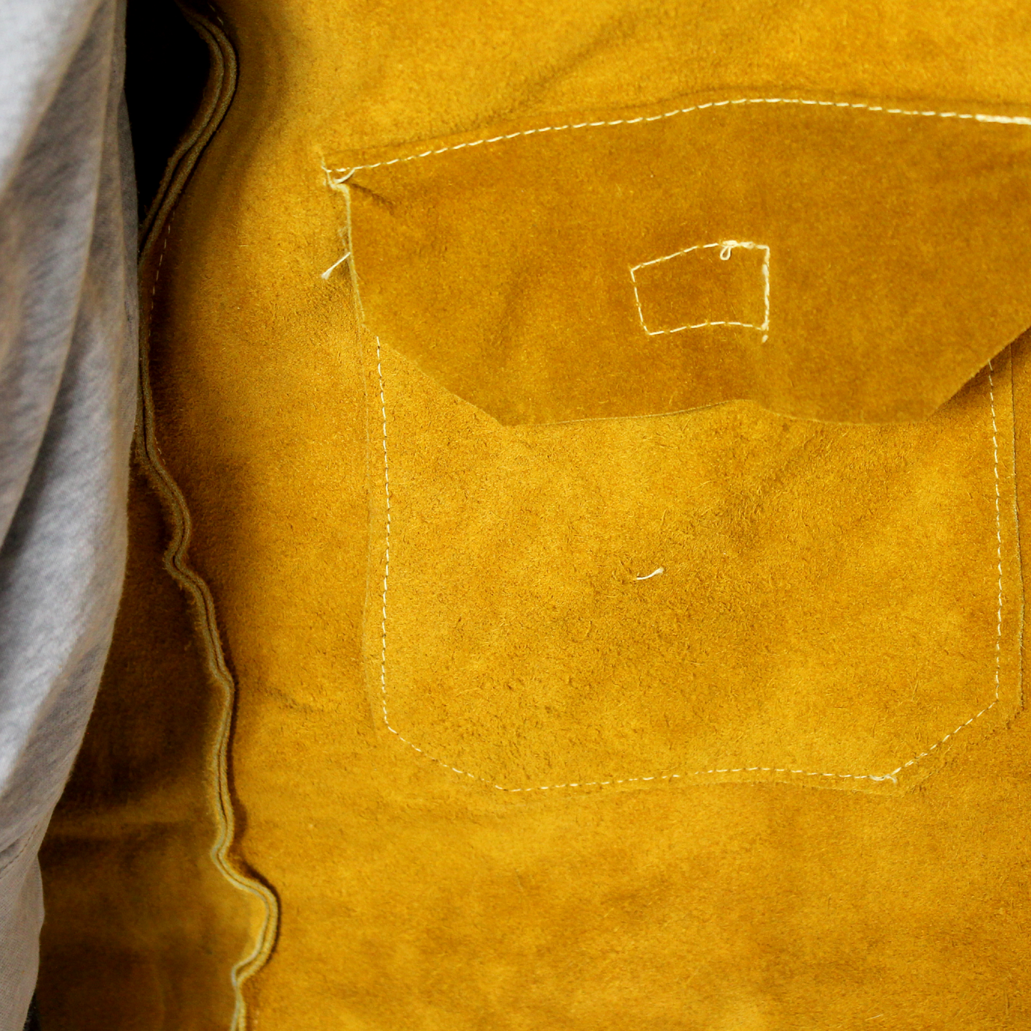 Schweißerjacke aus verdicktem Spaltleder mit Klett- und Druckknopfverschluss | PROLIN