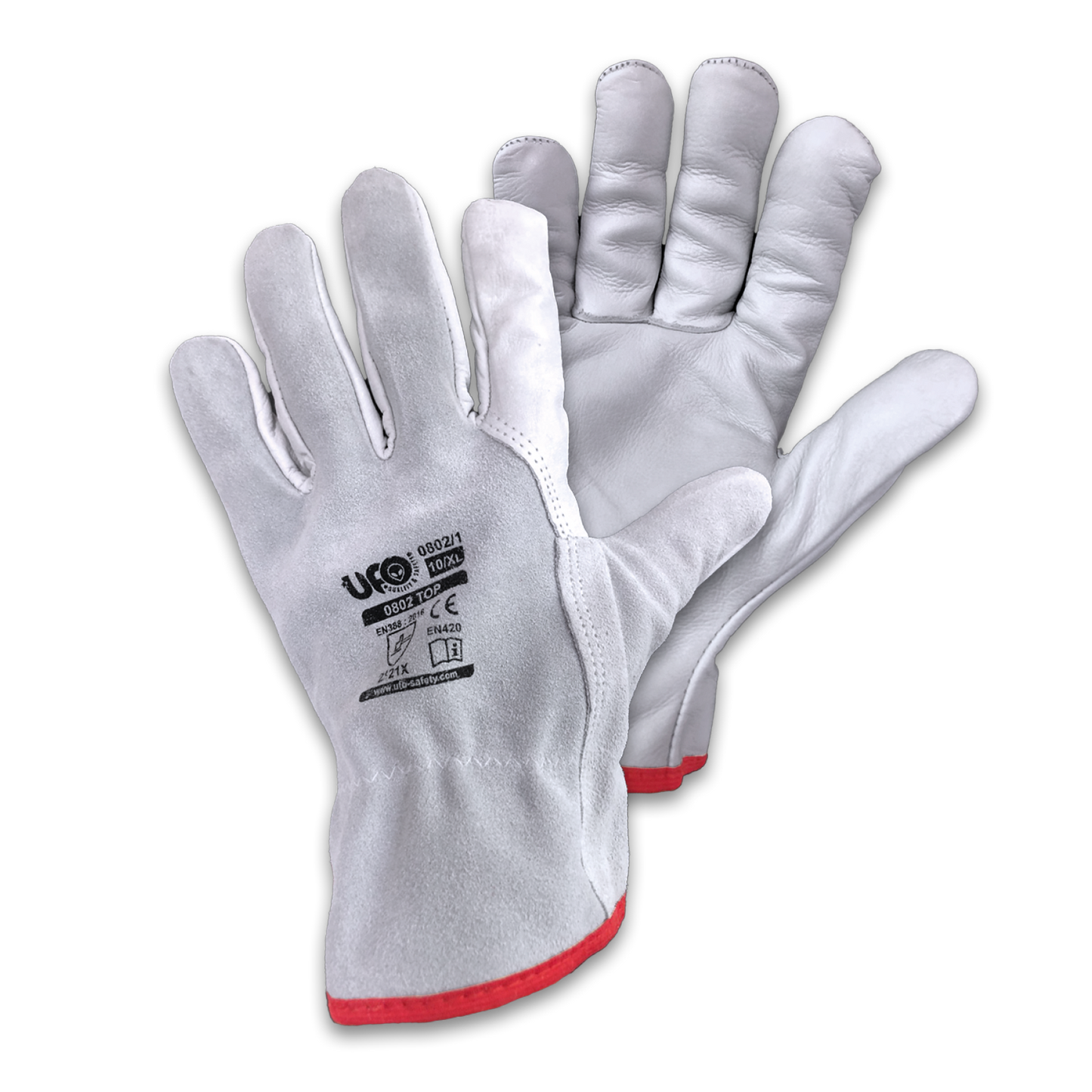 Guanti da lavoro in pelle fiore dorso crosta bordato | UFO