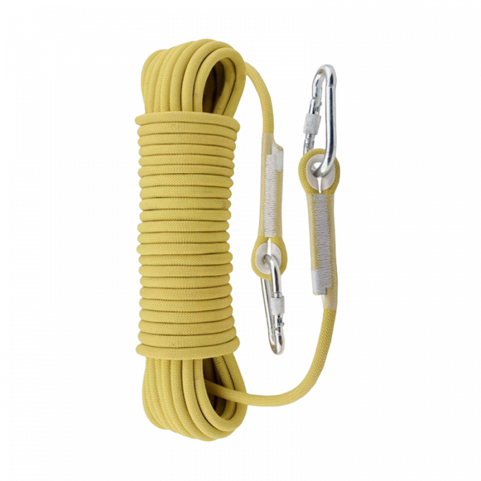 20 meters braided kevlar rope kn 34, 2 eyelets with carabiners