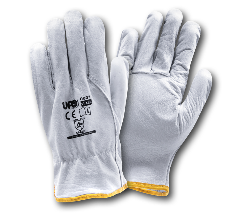 Full grain online leather work gloves