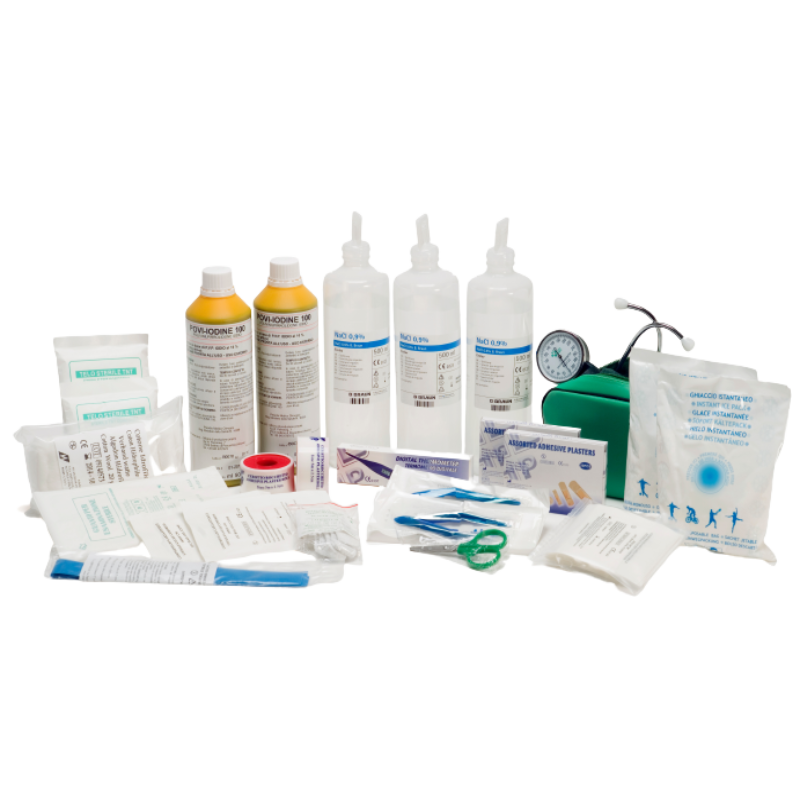 Kit Pronto Soccorso Reintegro Allegato 1 Base con Misuratore di Pressione e Sfigmomanometro CAT. A-B | UFO
