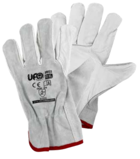 Work Gloves in Grain Leather Back Split Top A Bordered 01 pair | UFO 