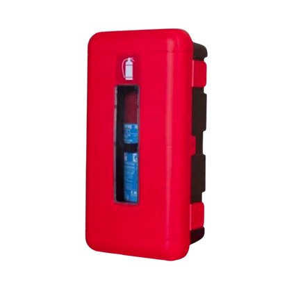 Schwarz-roter Feuerlöscher-Kasten aus Polypropylen für den Innen- und Außenbereich 6 kg | UFO