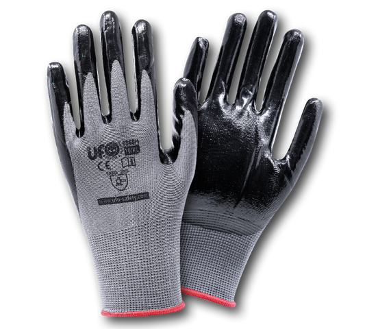 Seamless black nitro and nylon work gloves 01 pair | UFO 