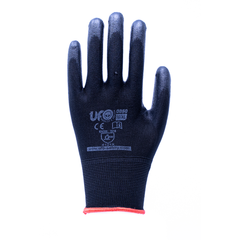 Work Gloves in Nylon and Black Polyurethane Seamless 01 pair | UFO 