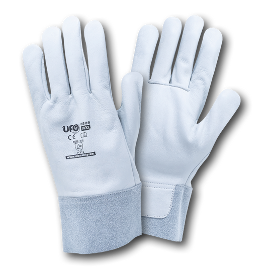 WORK GLOVES IN GRAIN LEATHER 7CM SLEEVE WITH OVEN SAVER 01PAIR | UFO 