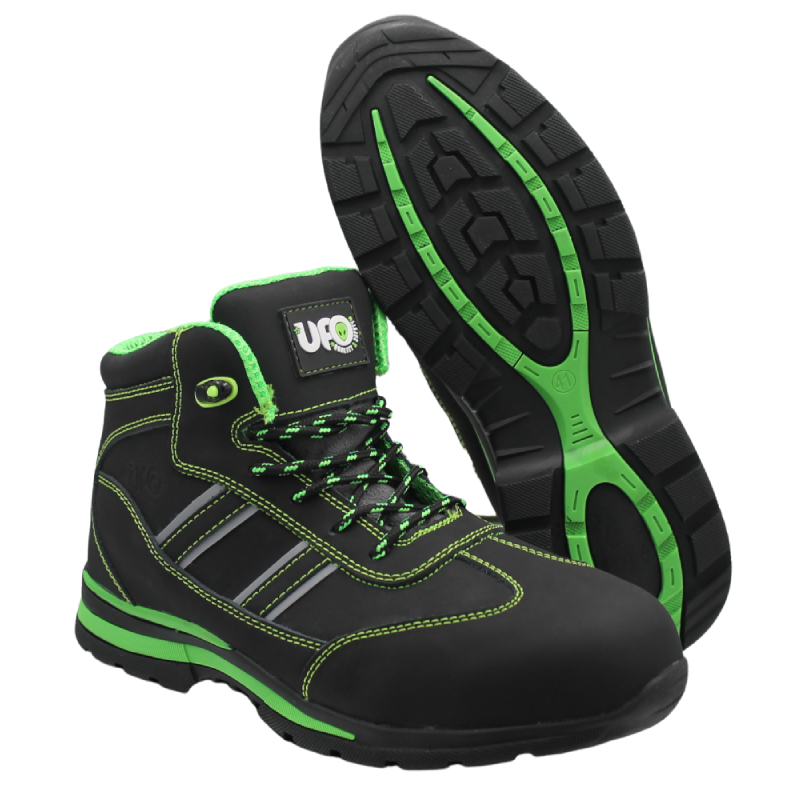 High-top Safety Work Shoes in NABUK Leather with Composite Toe Cap and Midsole S3 SRC | UFO 